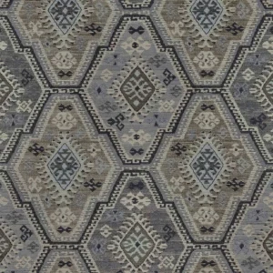 black-grey geometric velvet-chenille fabric from Warwick