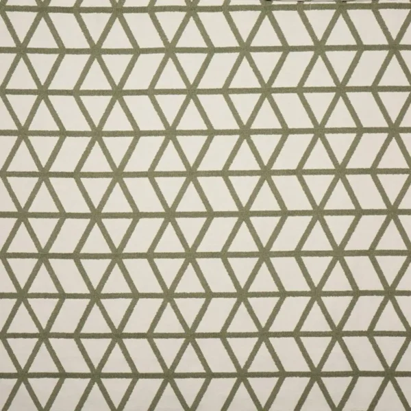 Marissa Fabric - Mojito by green geometric embroideried fabric from Prestigious Textiles