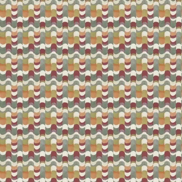 Castillo Fabric - Cactus by multicolour geometric cotton fabric from Prestigious Textiles