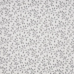 black-grey botanical embroideried fabric from Prestigious Textiles