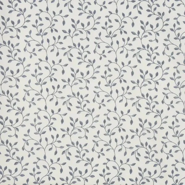 Poplar Fabric - Blueberry by blue botanical embroideried fabric from Prestigious Textiles