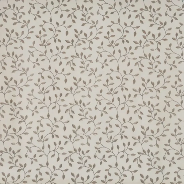 Poplar Fabric - Peppercorn by neutral botanical embroideried fabric from Prestigious Textiles