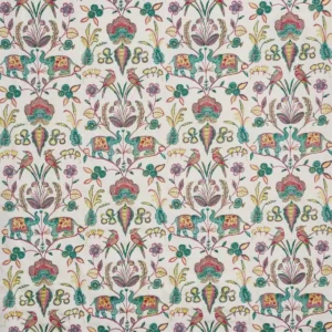 green botanical embroideried fabric from Prestigious Textiles