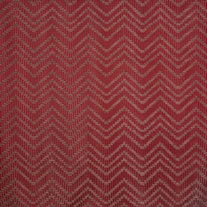 red geometric embroideried fabric from Prestigious Textiles