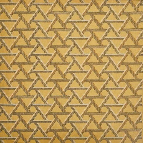yellow geometric embroideried fabric from Prestigious Textiles