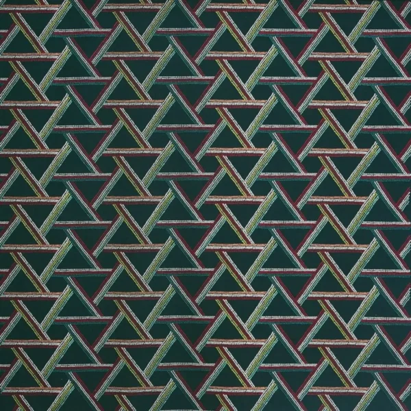 Medina Fabric - Jade by green geometric embroideried fabric from Prestigious Textiles