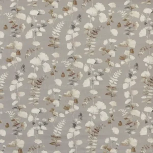 black-grey botanical printed fabric from Prestigious Textiles
