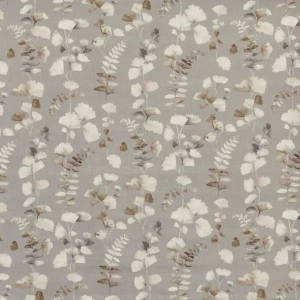 Eucalyptus Fabric - Mineral by black-grey botanical printed fabric from Prestigious Textiles