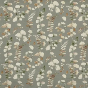 black-grey botanical printed fabric from Prestigious Textiles