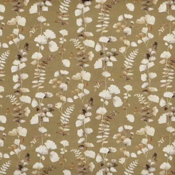 Eucalyptus Fabric - Saffron by neutral botanical printed fabric from Prestigious Textiles