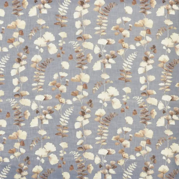 Eucalyptus Fabric - Blueberry by blue botanical printed fabric from Prestigious Textiles