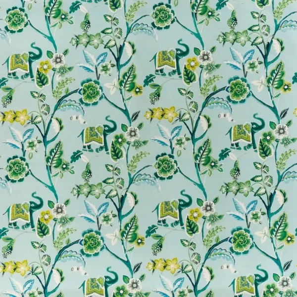 Gujarat Fabric - Zest by green botanical cotton fabric from Prestigious Textiles