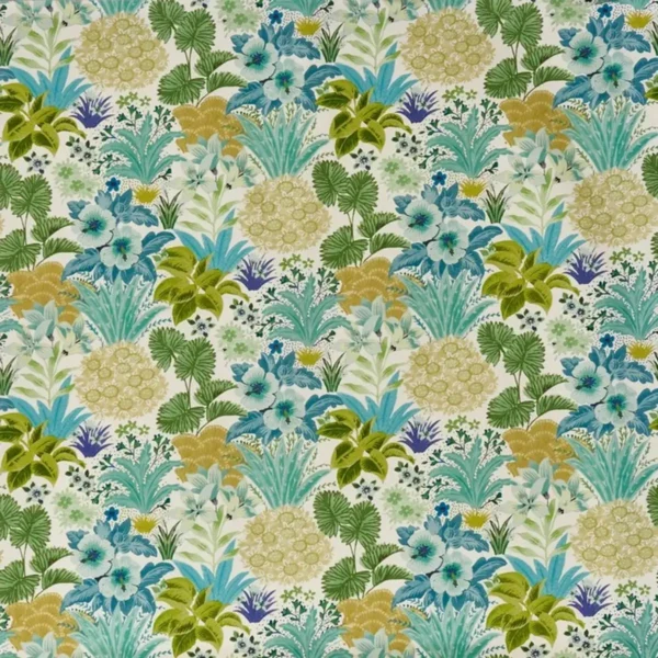 Kerala Fabric - Zest by green botanical cotton fabric from Prestigious Textiles