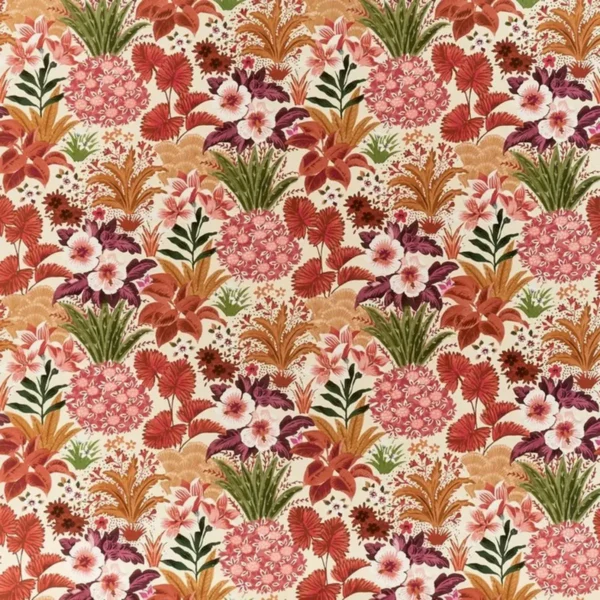 Kerala Fabric - Jewel by multicolour botanical cotton fabric from Prestigious Textiles