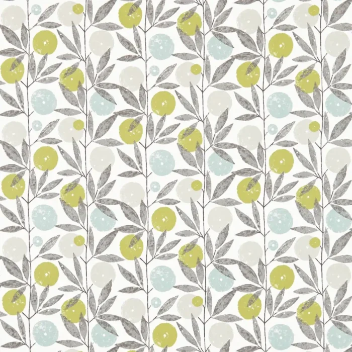 Blomma Fabric - Kiwi / Pumice / Marine swatch
