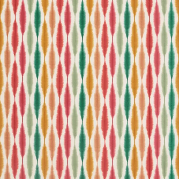 Usuko Fabric - Berry / Ochre / Pistachio by multicolour geometric cotton fabric from Scion