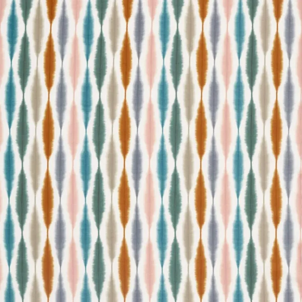 Usuko Fabric - Olive / Ginger / Teal by multicolour geometric cotton fabric from Scion