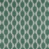 green geometric embroideried fabric from Scion