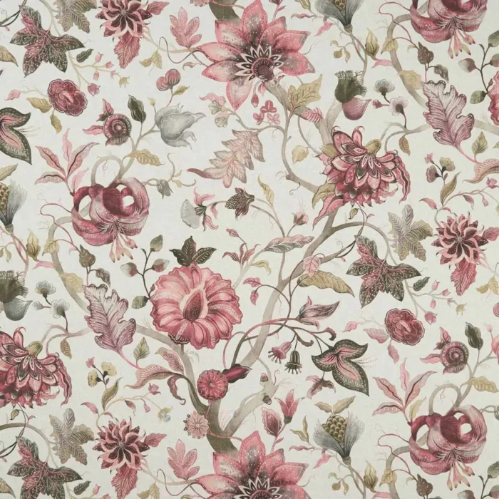 Delilah Fabric - Winterberry / Linen swatch