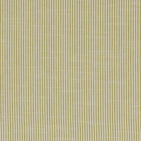 Bempton Fabric - Olive by green striped cotton fabric from Studio G