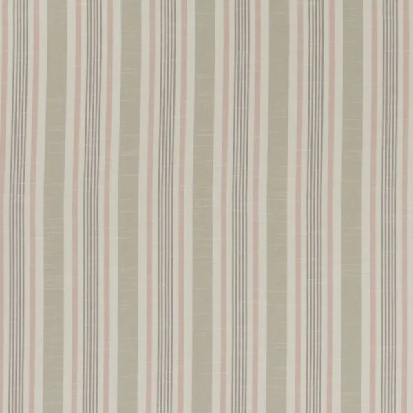 Mappleton Fabric - Blush by black-grey striped cotton fabric from Studio G