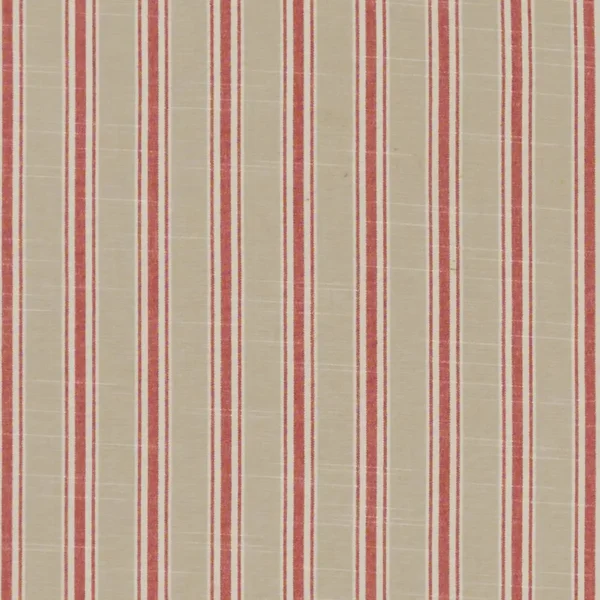 Thornwick Fabric - Red by brown striped cotton fabric from Studio G