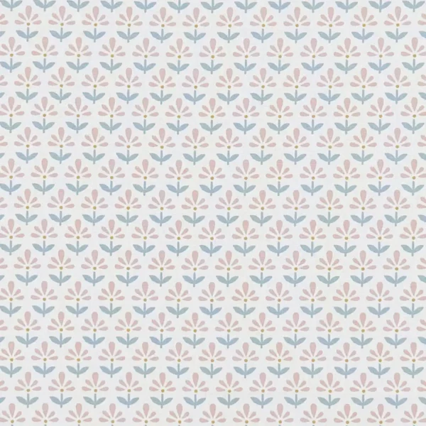 Fleur Fabric - Blush / Mineral by blue botanical cotton fabric from Studio G