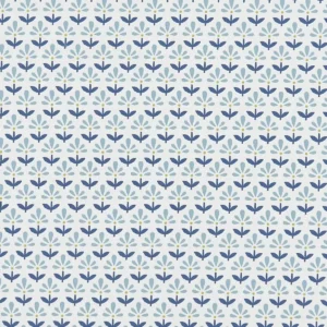 blue botanical cotton fabric from Studio G