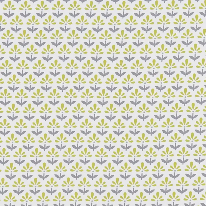 Fleur Fabric - Chartreuse / Charcoal swatch