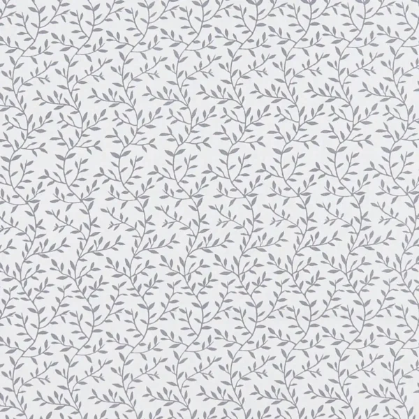 Lila Fabric - Smoke by black-grey botanical cotton fabric from Studio G