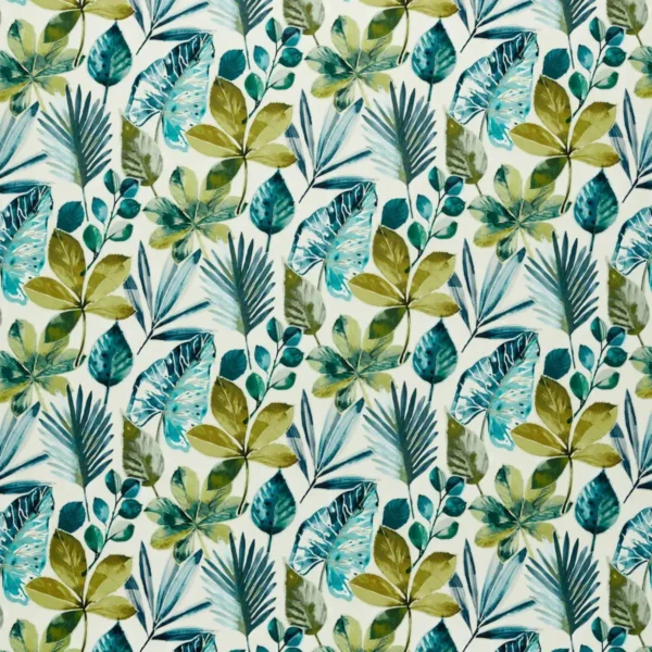 Rainforest Fabric - Glade Velvet by green botanical printed fabric from Studio G