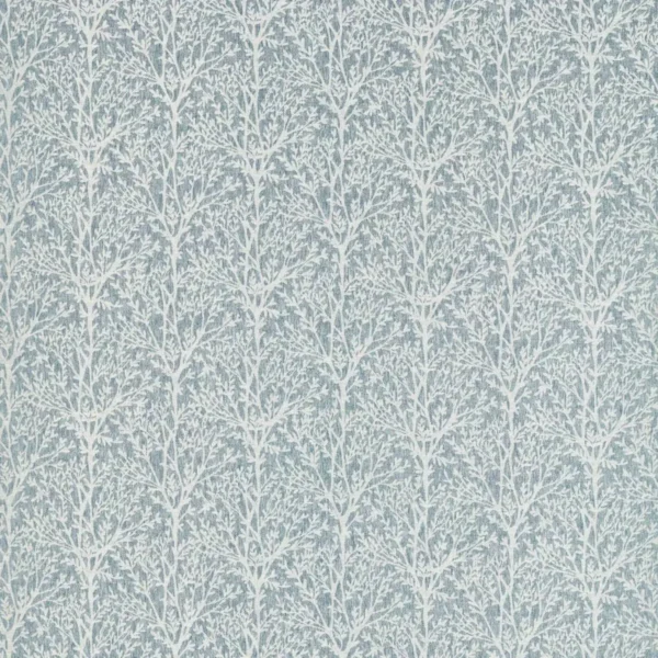 Croft Fabric - Denim by blue botanical jacquard fabric from Studio G