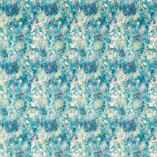 blue botanical velvet-chenille fabric from Studio G
