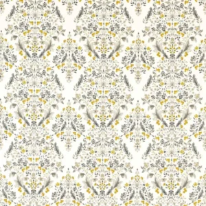 black-grey botanical cotton fabric from Studio G