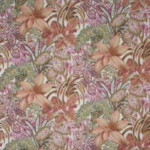 red botanical printed fabric from Prestigious Textiles
