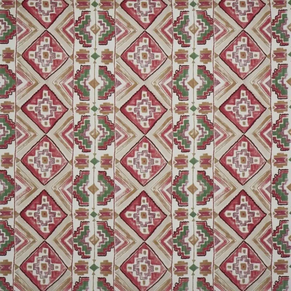 Explorer Fabric - Samba by red traditional printed fabric from Prestigious Textiles