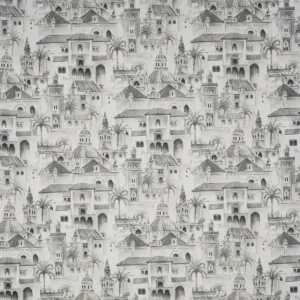 black-grey traditional printed fabric from Prestigious Textiles
