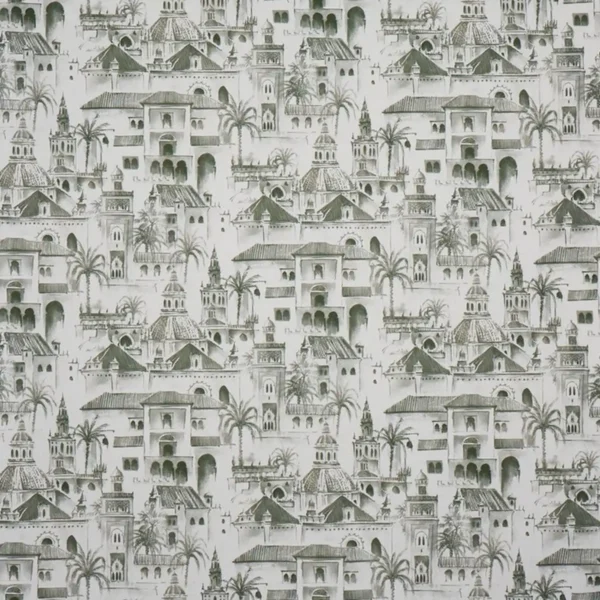 Voyage Fabric - Jungle by green traditional printed fabric from Prestigious Textiles