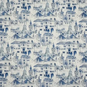 blue traditional printed fabric from Prestigious Textiles