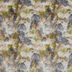 multicolour botanical velvet-chenille fabric from Prestigious Textiles