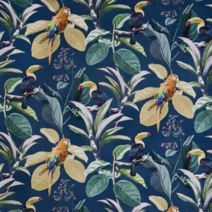 blue animal velvet-chenille fabric from Prestigious Textiles