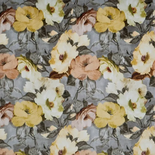 yellow botanical velvet-chenille fabric from Prestigious Textiles