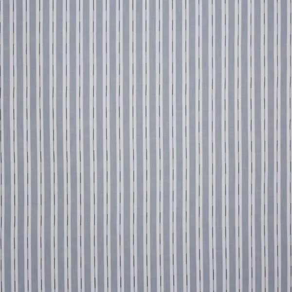 Comino Fabric - Indigo by blue striped embroideried fabric from Prestigious Textiles