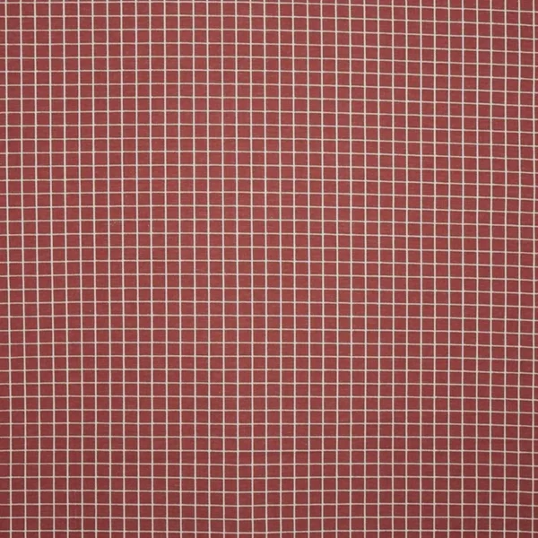 Gozo Fabric - Clay by red geometric woven fabric from Prestigious Textiles