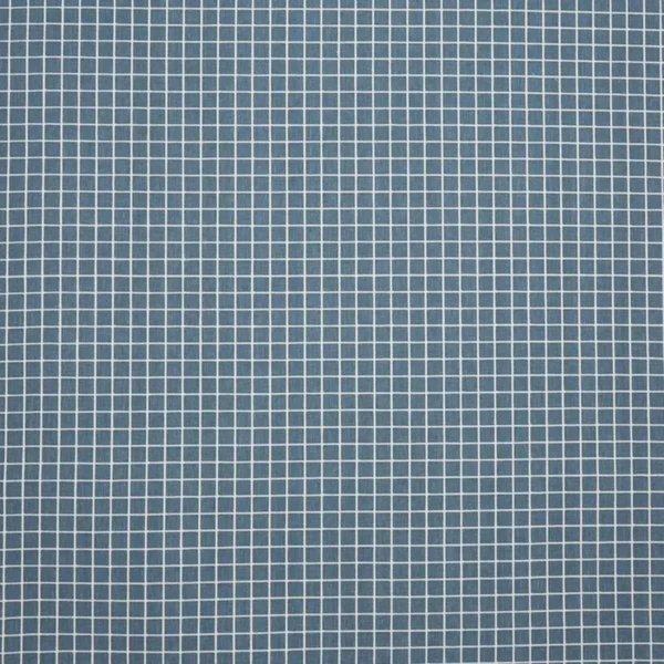 Gozo Fabric - Indigo by blue geometric woven fabric from Prestigious Textiles