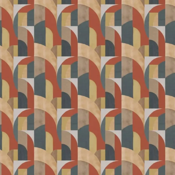 Varadero Fabric - Sunset by multicolour geometric cotton fabric from Prestigious Textiles