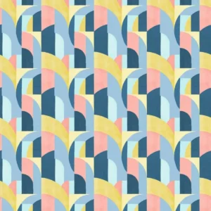 multicolour geometric cotton fabric from Prestigious Textiles