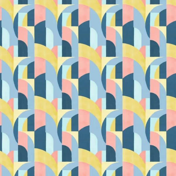 multicolour geometric cotton fabric from Prestigious Textiles