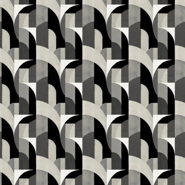black-grey geometric cotton fabric from Prestigious Textiles