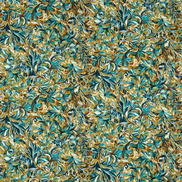 blue botanical velvet-chenille fabric from Studio G